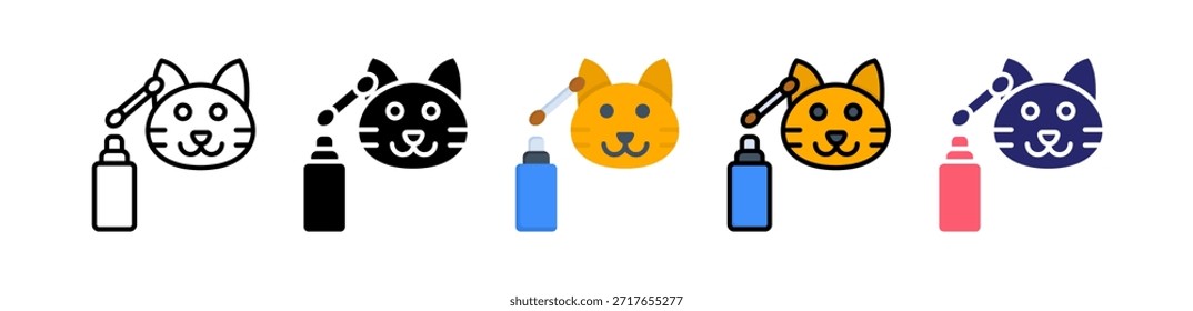 Ear Cleaning Multiple Style Icon Set Collection..