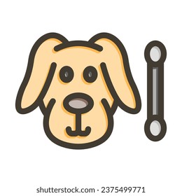 Ear Cleaning Vector Thick Line Filled Colors Icon For Personal And Commercial Use.
