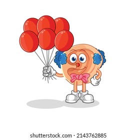 payaso de oreja con vectores de globos. personaje de caricatura