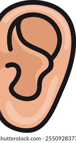 Ear color icon. Hearing symbol. Listen sign