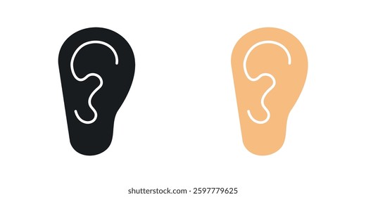 Ear colored icon set. Stock Vector