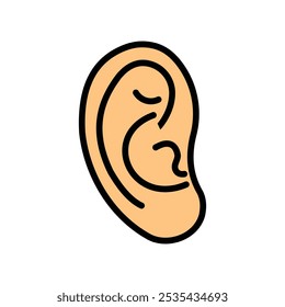 Ear colored vector icon on white background. Stock vector EPS10