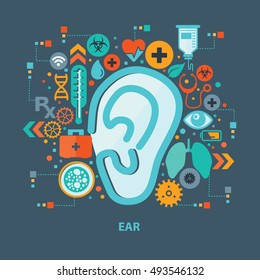 
Ear concept design on clean background,clean vector
