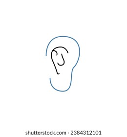 Ear concept line icon. Simple element illustration.Ear concept outline symbol design.