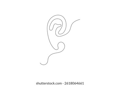 Ear Continuous one line art drawing of scissors vector illustration design
