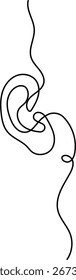 Ear continuous one line drawing in minimalist style isolated outline simple abstract illustration design