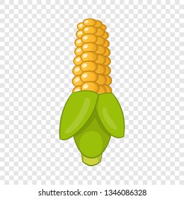 Ear of corn with green leaves icon in cartoon style isolated on background for any web design 