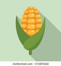 Icono del oído de maíz. Ilustración plana del icono del vector del maíz para el diseño web