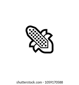 Ear of corn icon. Vector flat corn illustration