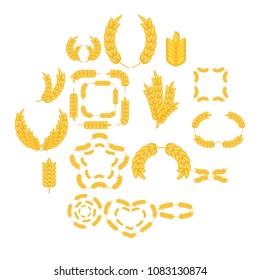 Ear corn icons set. Cartoon illustration of 16 ear corn vector icons for web