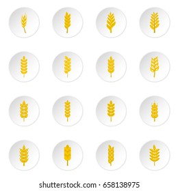 Ear corn icons set in flat style isolated vector icons set illustration