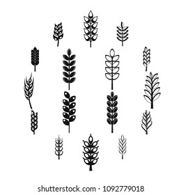 Ear corn icons set. Simple illustration of 16 ear corn vector icons for web