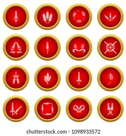Ear corn icons set. Simple illustration of 16 ear corn vector icons for web