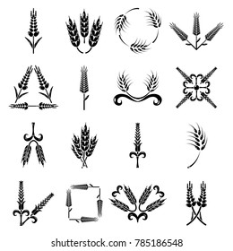 Ear corn icons set. Simple illustration of 16 ear corn vector icons for web