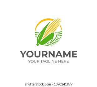 Ear Of Corn Logo Design. Maize Crop Vector Design. Corn Farming Logotype