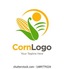 Ear Of Corn Logo Design. Maize Crop Vector Design. Corn Farming Logo