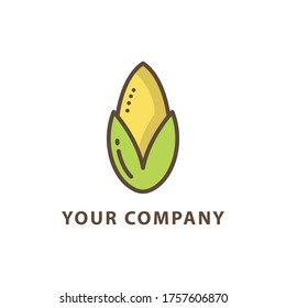 Ear of corn logo design. Maize crop vector design. Corn farming logotype	
