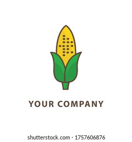 Ear of corn logo design. Maize crop vector design. Corn farming logotype	