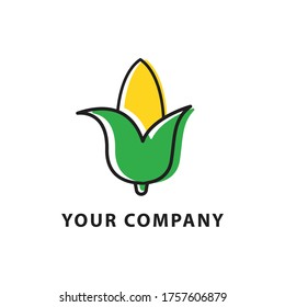 Ear of corn logo design. Maize crop vector design. Corn farming logotype	