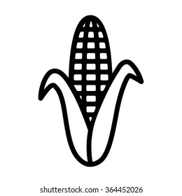 Ear of corn / maize line art vector icon for food apps and websites