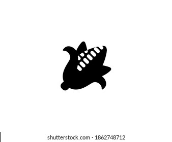 Ear of corn vector icon. Isolated corn illustration