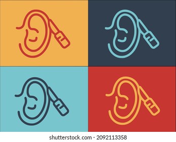 Ear Correction Logo Template, Simple Flat Icon of correction,ear,medical