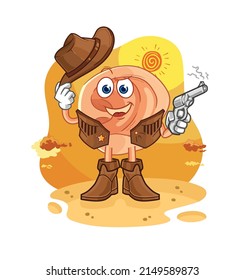 vaquero de oreja con vector de carácter de arma