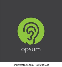 ear cut identity template icon design element