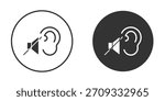 Ear deaf icon symbol sign in solid style.