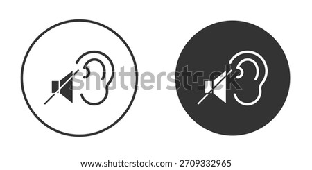 Ear deaf icon symbol sign in solid style.
