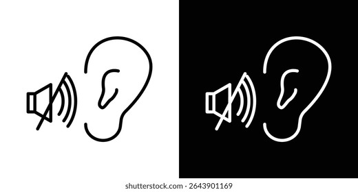 Ícone surdo vetor elemento simples ilustração editável