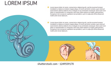 Ear diseases vector graphic design