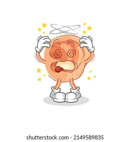 ear dizzy head mascot. cartoon vector