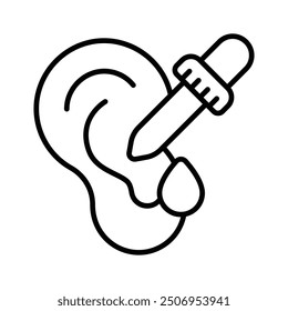 Ear drop, ear dropper, ear inflammation prevention, ready to use vector