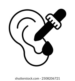 Ear drop, ear dropper, ear inflammation prevention, ready to use vector