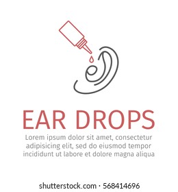 Ear Drop Icon. Vector sign for web graphics