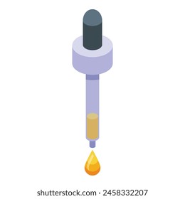 Vector isométrico del cuentagotas. Limpieza médica. Anatomía líquida