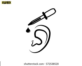 ear dropper, icon, vector illustration eps10