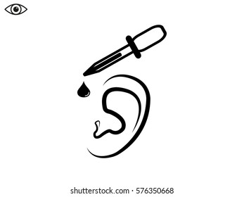 ear dropper, icon, vector illustration eps10