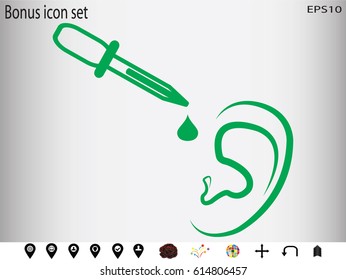 ear dropper, icon, vector illustration eps10