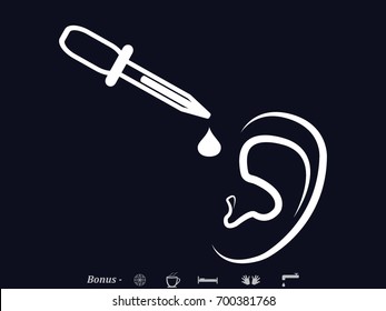 ear dropper, icon, vector illustration eps10