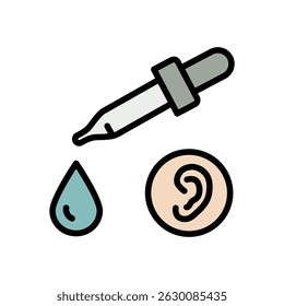 Ear drops color vector icon. Medicine tube. Healthy care treatment, simple symbol on white background.