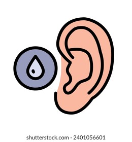 Ear drops icon. Color simple sign from pharmacy collection. Ear drops icon for logo, templates, web design and infographics.