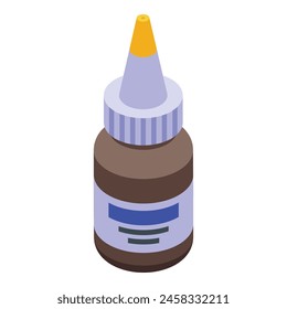 Ear drops icon isometric vector. Clinical drop. Clean cap substance