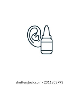 Ear drops icon. Monochrome simple sign from pharmacy collection. Ear drops icon for logo, templates, web design and infographics.