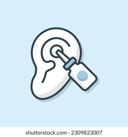 Ear Drops medical flat outlined icon