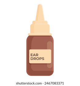 Ear drops pot icon cartoon vector. Clean drug. Otitis infection earwax