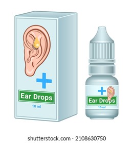Ear Drops product package realistic isolated white background