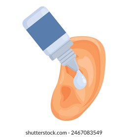 Ear drops using icon cartoon vector. Clinical liquid. Clean substance