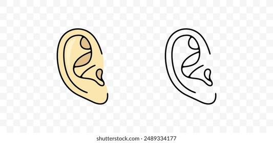 Ear, earlap, listening and listen, graphic design. Sense organs, hearing, sound and hear, vector design and illustration